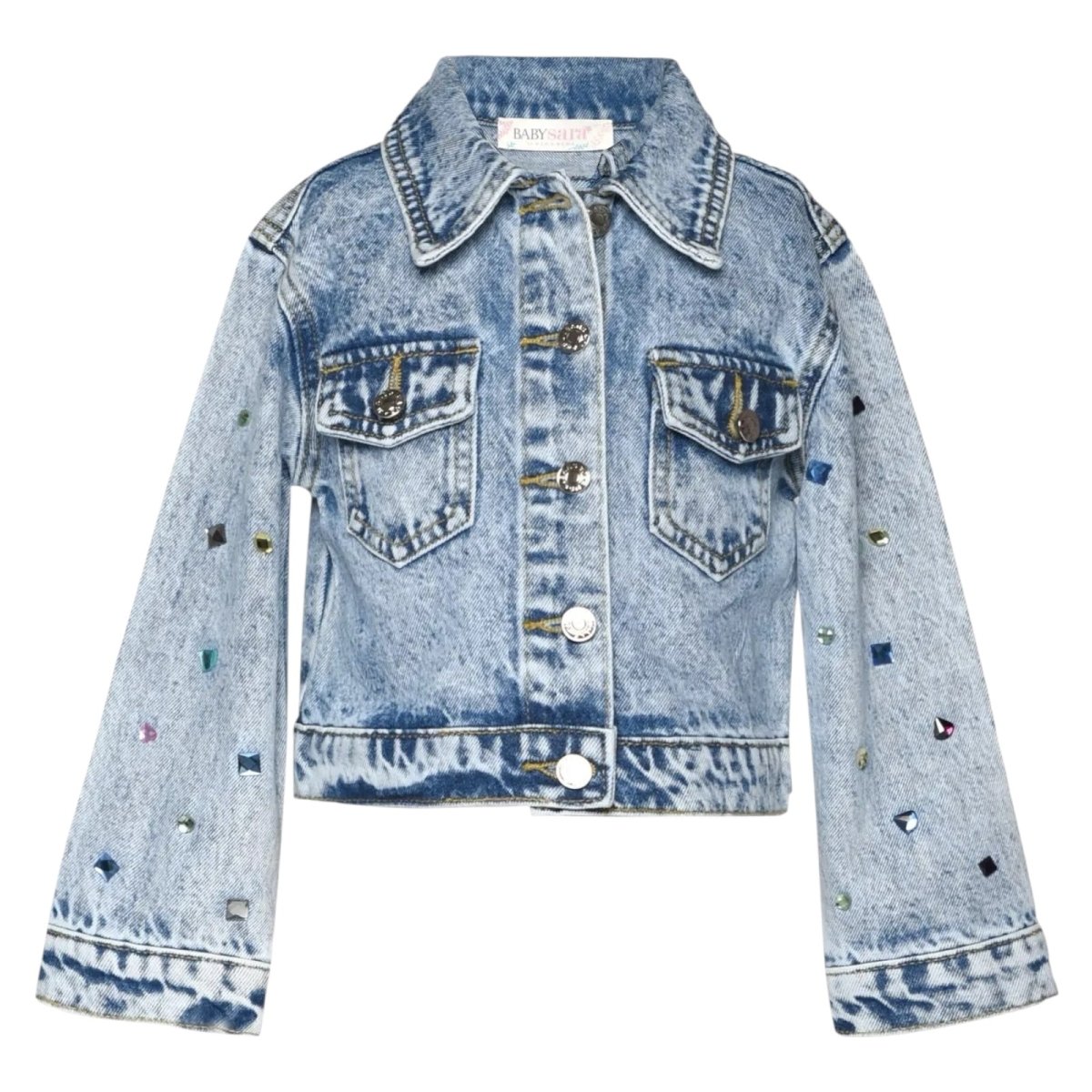 RHINESTONE DENIM JACKET (PREORDER) - SARA SARA