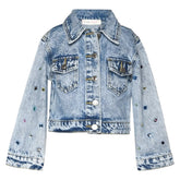 RHINESTONE DENIM JACKET - JACKETS
