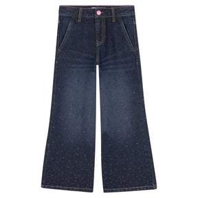 RHINESTONE DENIM PANTS - PANTS