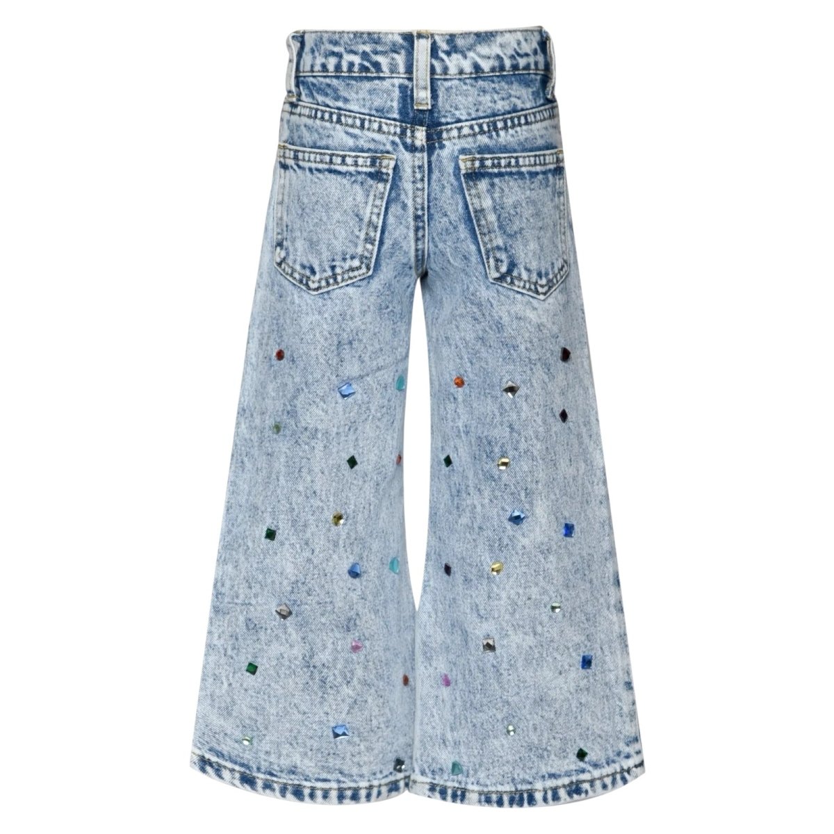 RHINESTONE DENIM PANTS (PREORDER) - SARA SARA
