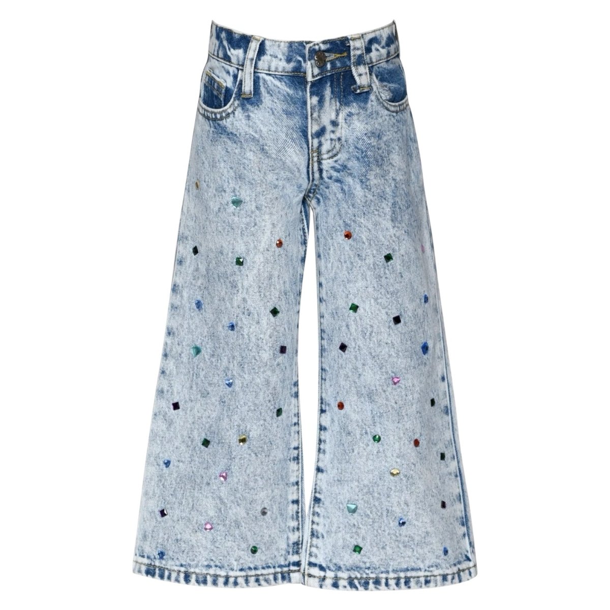 RHINESTONE DENIM PANTS (PREORDER) - SARA SARA