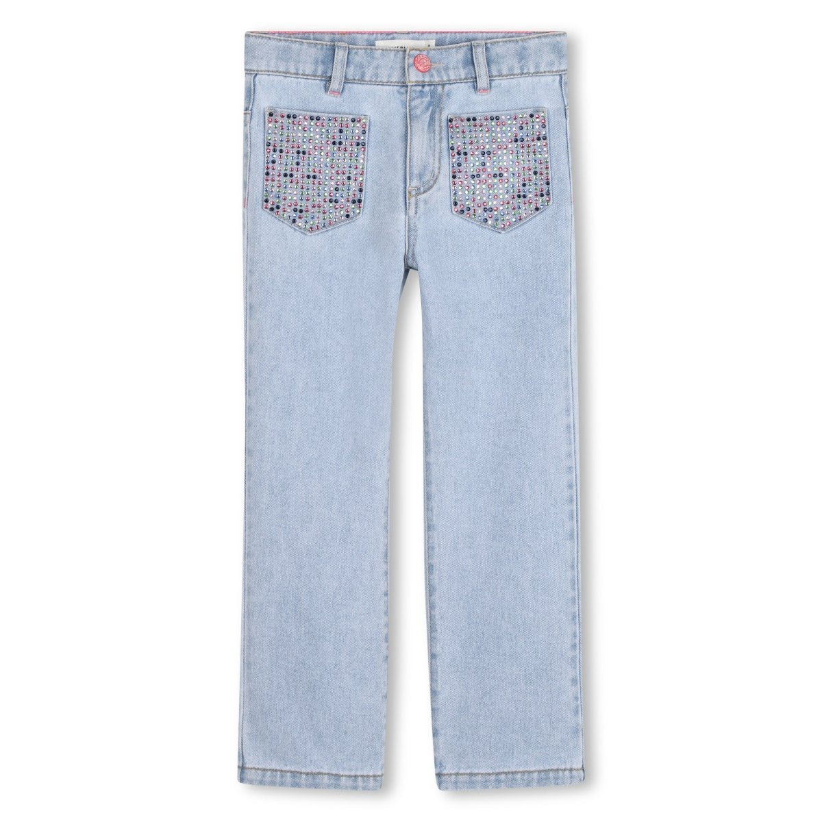 RHINESTONE POCKET DENIM PANTS (PREORDER) - BILLIEBLUSH