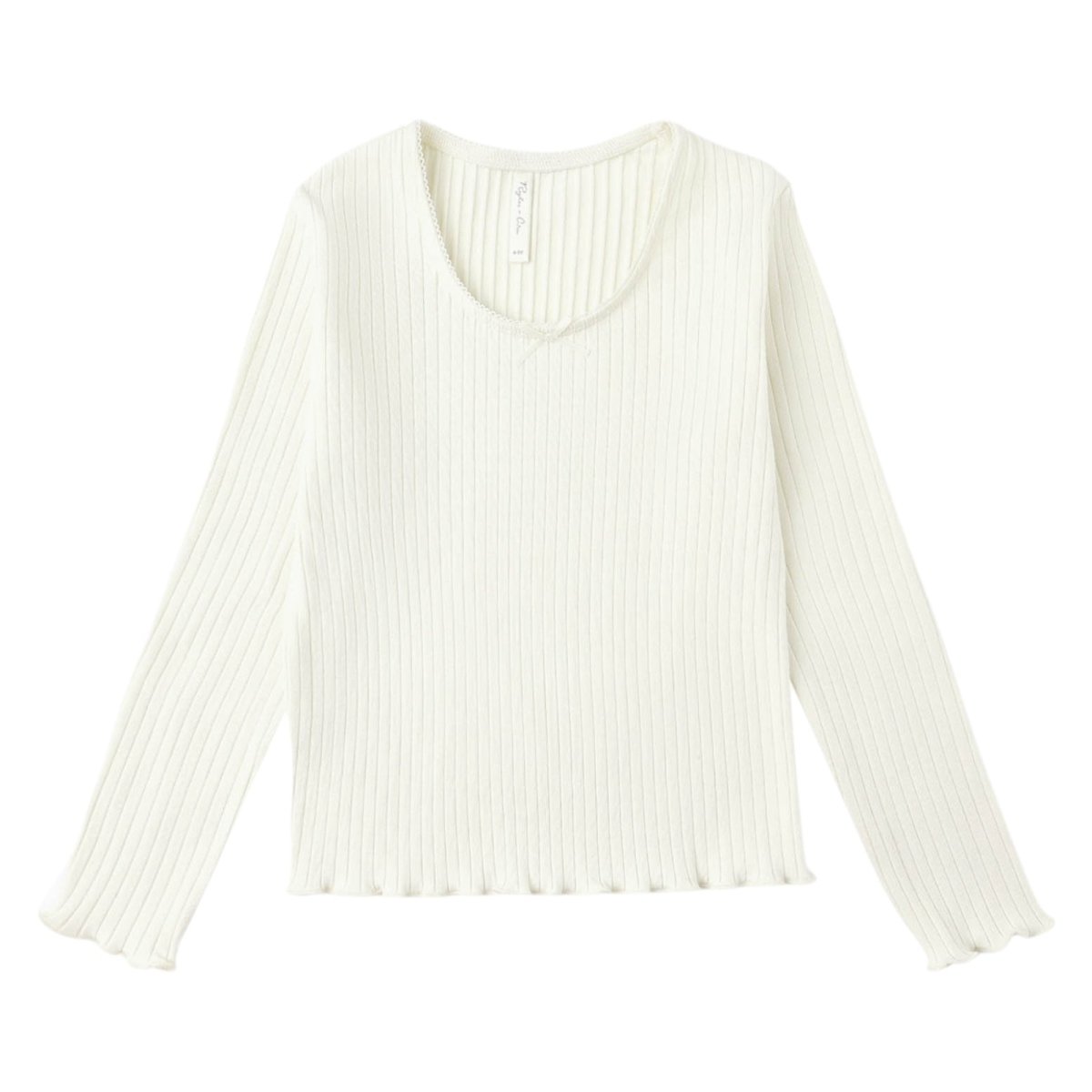 RIBBED LONG SLEEVE TOP - RYLEE + CRU