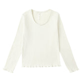 RIBBED LONG SLEEVE TOP - LONG SLEEVE TOPS
