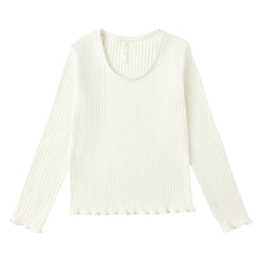 RIBBED LONG SLEEVE TOP - LONG SLEEVE TOPS