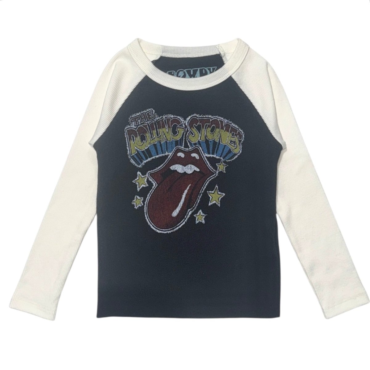 ROLLING STONES RIBBED RAGLAN LONG SLEEVE TSHIRT - LONG SLEEVE TOPS