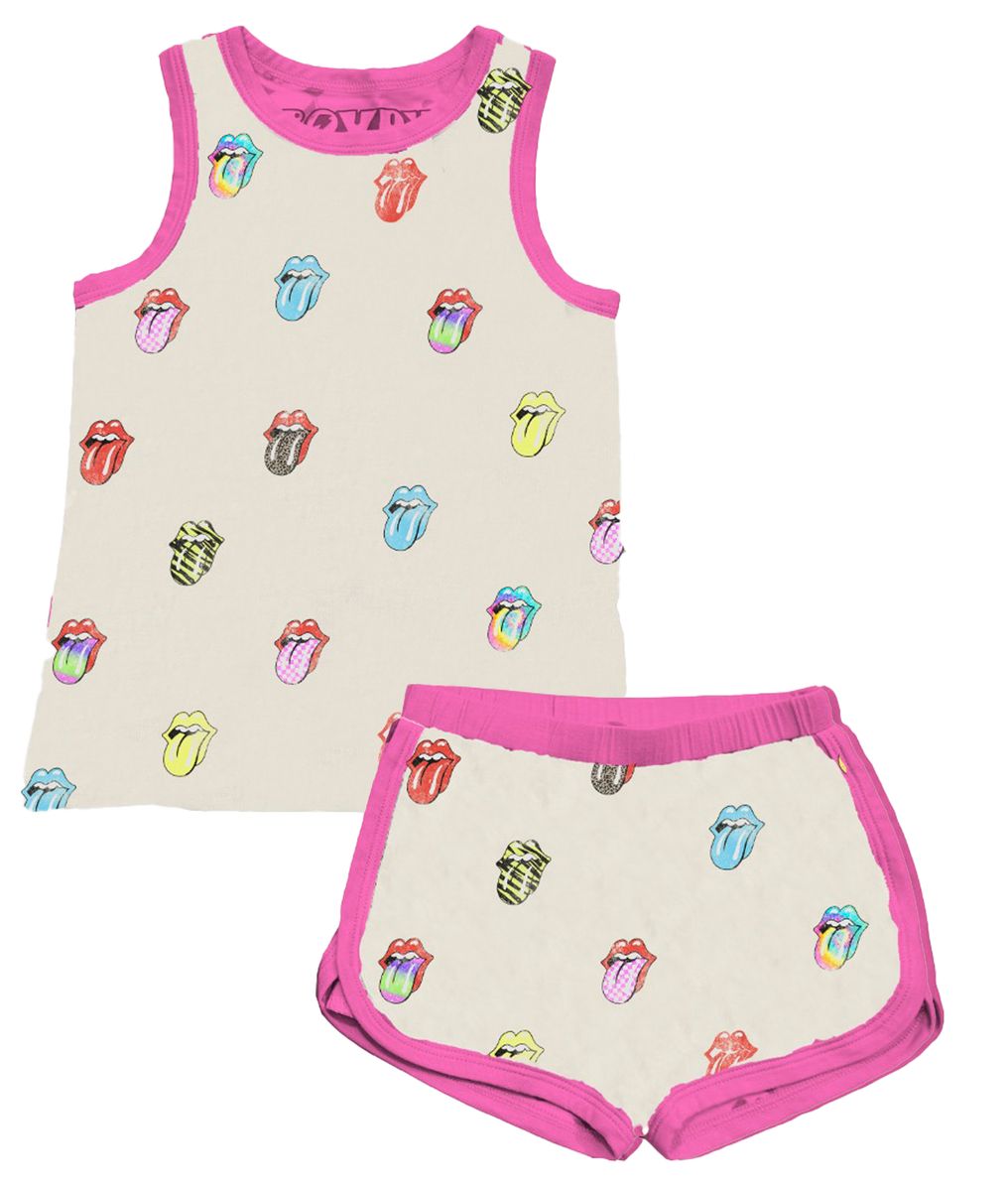 ROLLING STONES TANK AND SHORTS LOUNGE SET - ROWDY SPROUT