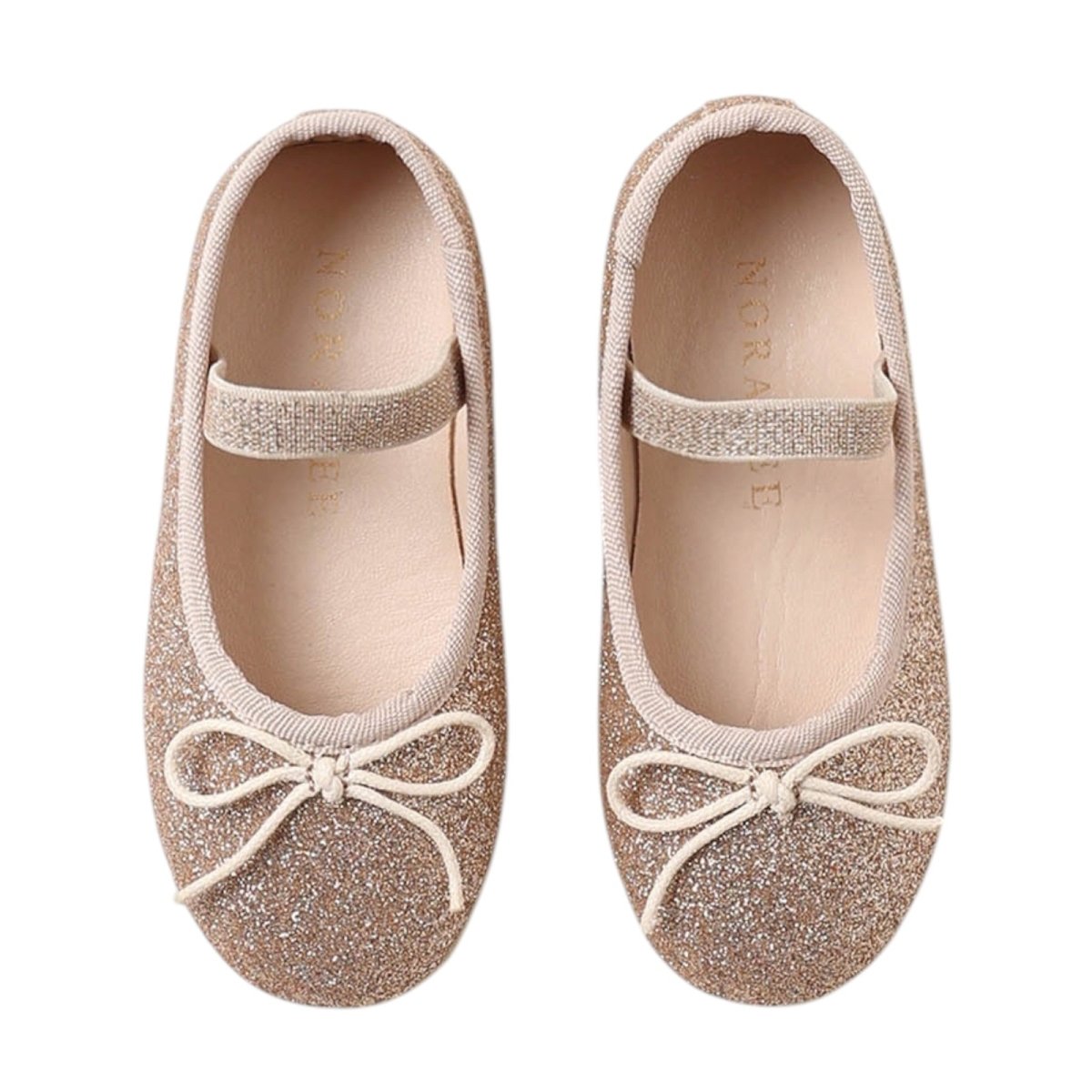 ROSE GOLD GLITTER BALLET FLATS - NORALEE