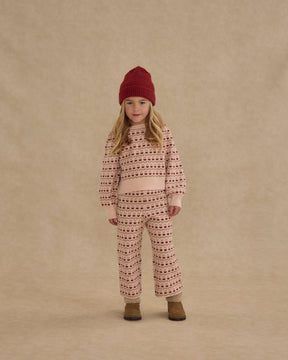 RUBY HEARTS JACQUARD KNIT SWEATER AND PANTS SET - RYLEE + CRU