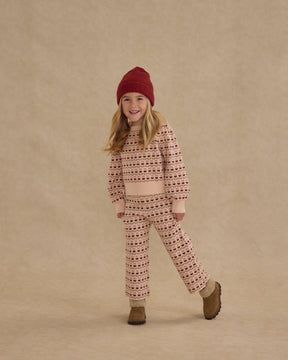 RUBY HEARTS JACQUARD KNIT SWEATER AND PANTS SET - RYLEE + CRU