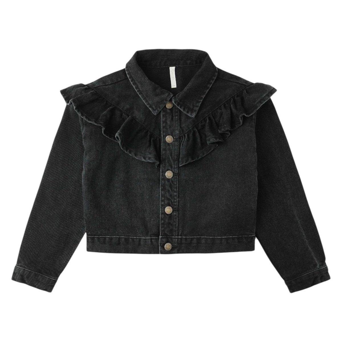RUFFLE DENIM JACKET - RYLEE + CRU