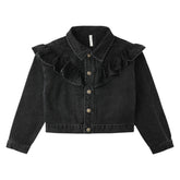 RUFFLE DENIM JACKET - JACKETS