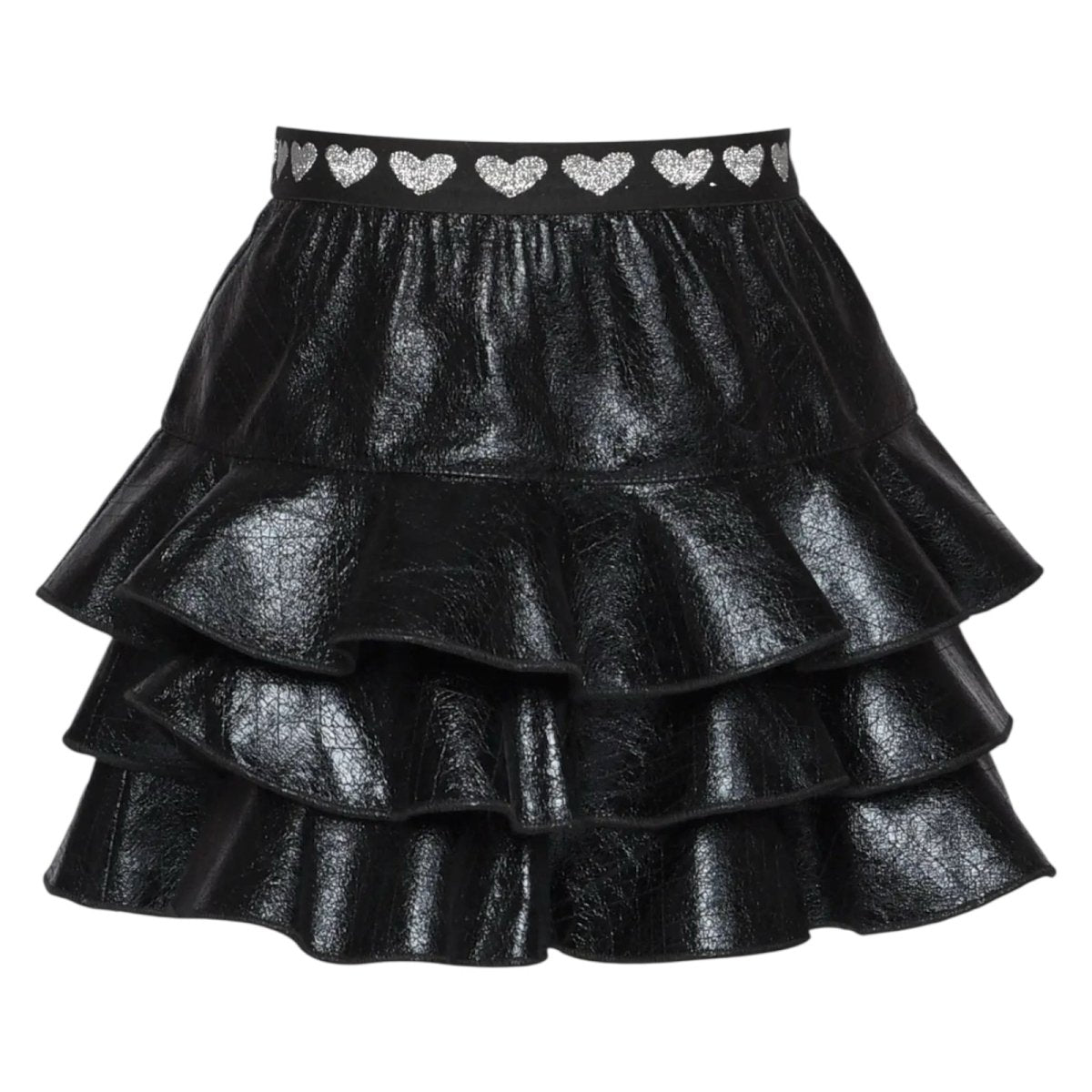 RUFFLE PLEATHER SKIRT (PREORDER) - SARA SARA