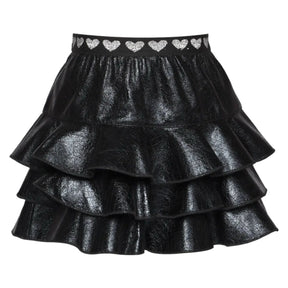 RUFFLE PLEATHER SKIRT - SKIRTS