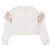 RUFFLE SHOULDER KNIT CARDIGAN (PREORDER) - CARDIGANS