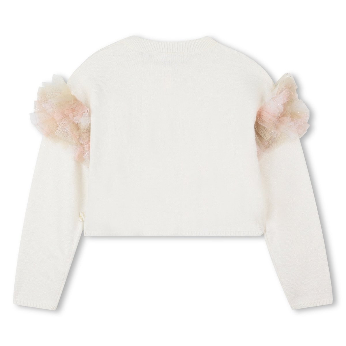 RUFFLE SHOULDER KNIT CARDIGAN (PREORDER) - BILLIEBLUSH