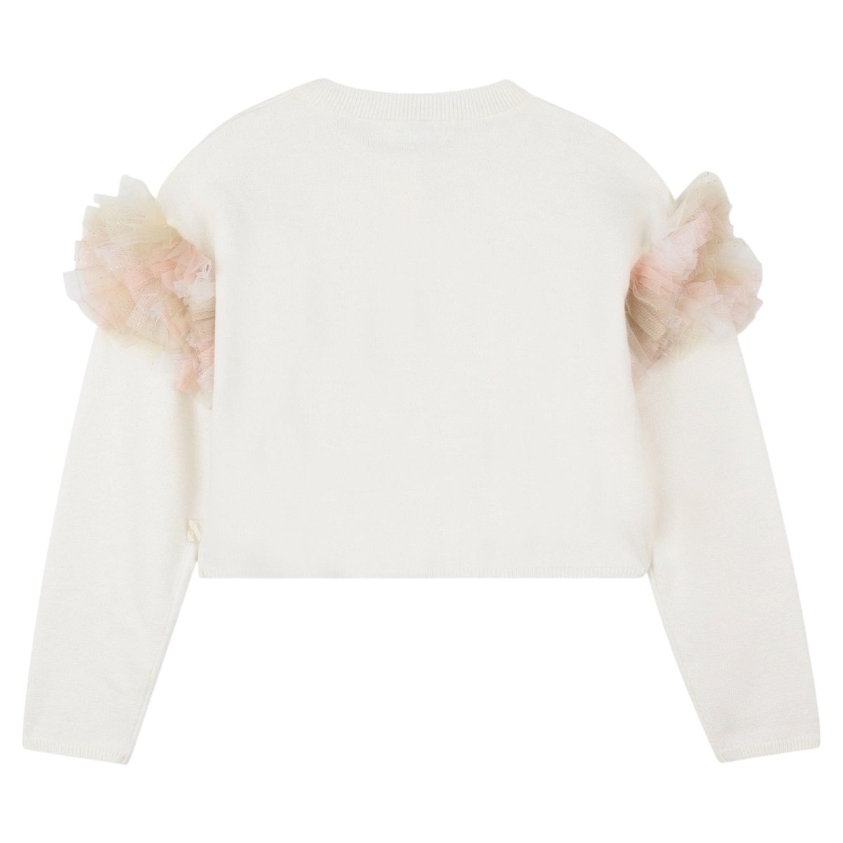RUFFLE SHOULDER KNIT CARDIGAN (PREORDER) - BILLIEBLUSH