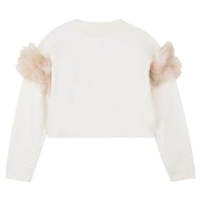 RUFFLE SHOULDER KNIT CARDIGAN (PREORDER) - CARDIGANS