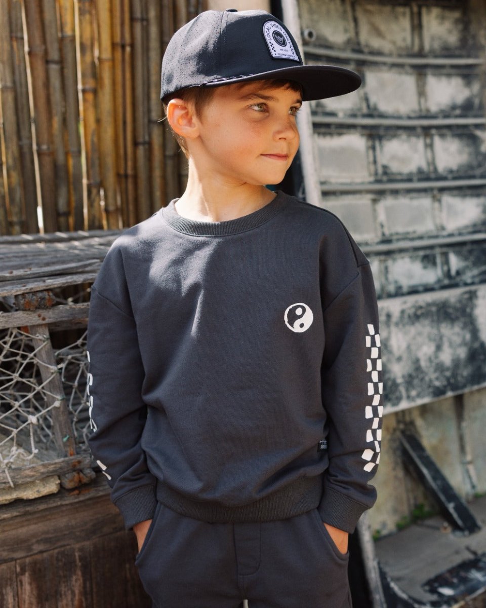 RYDER YIN YANG CHECKERED SWEATSHIRT - FEATHER 4 ARROW