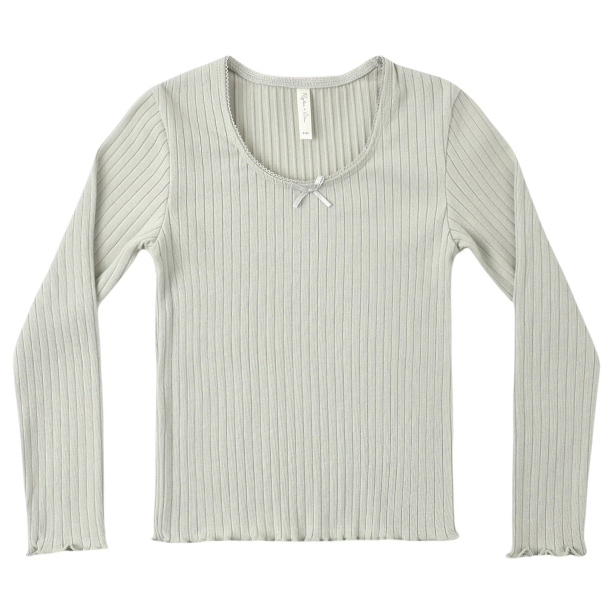 SAGE RIBBED LONG SLEEVE TSHIRT - RYLEE + CRU