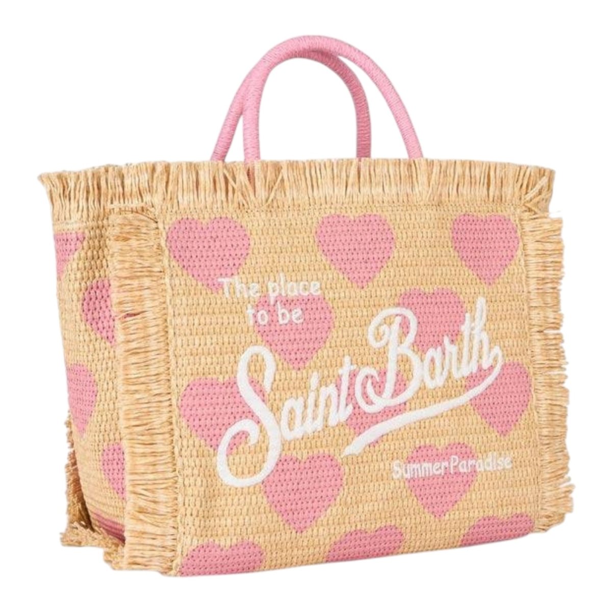 SAINT BARTH HEARTS STRAW COLETTE BAG - MC2 SAINT BARTH KIDS