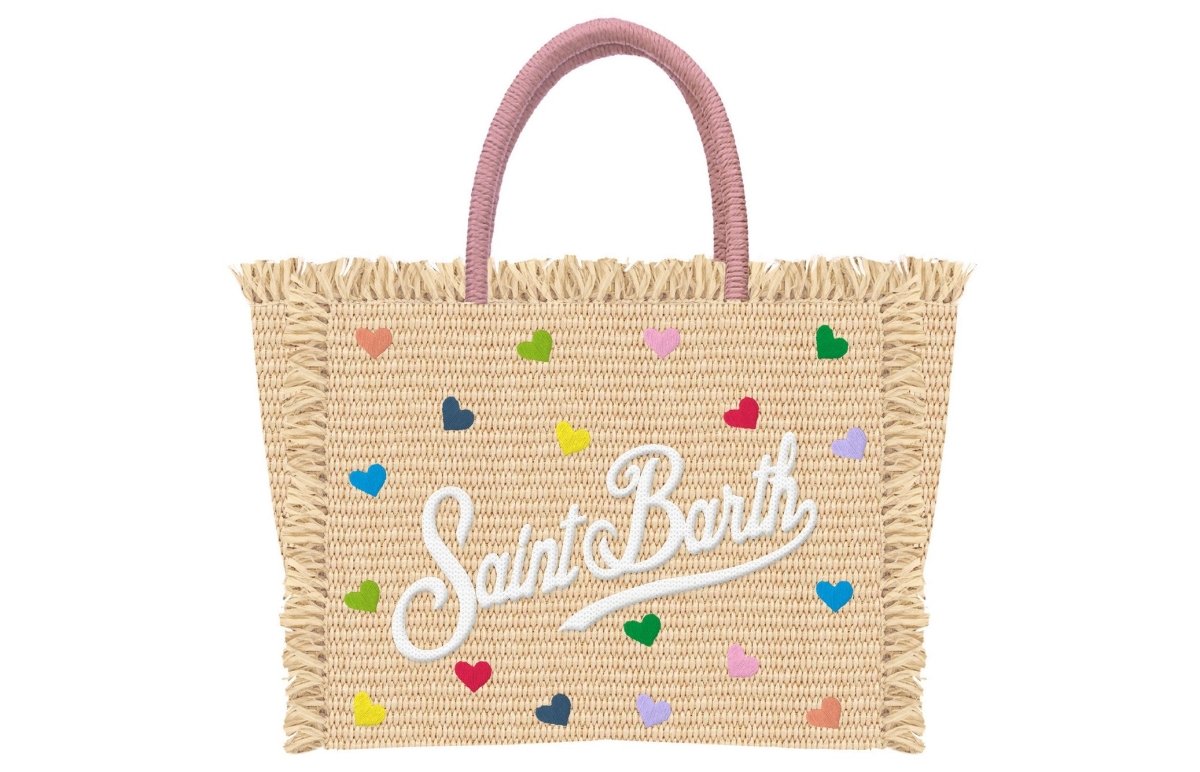 SAINT BARTH MINI HEARTS VANITY MINI STRAW BAG (PREORDER) - MC2 SAINT BARTH KIDS