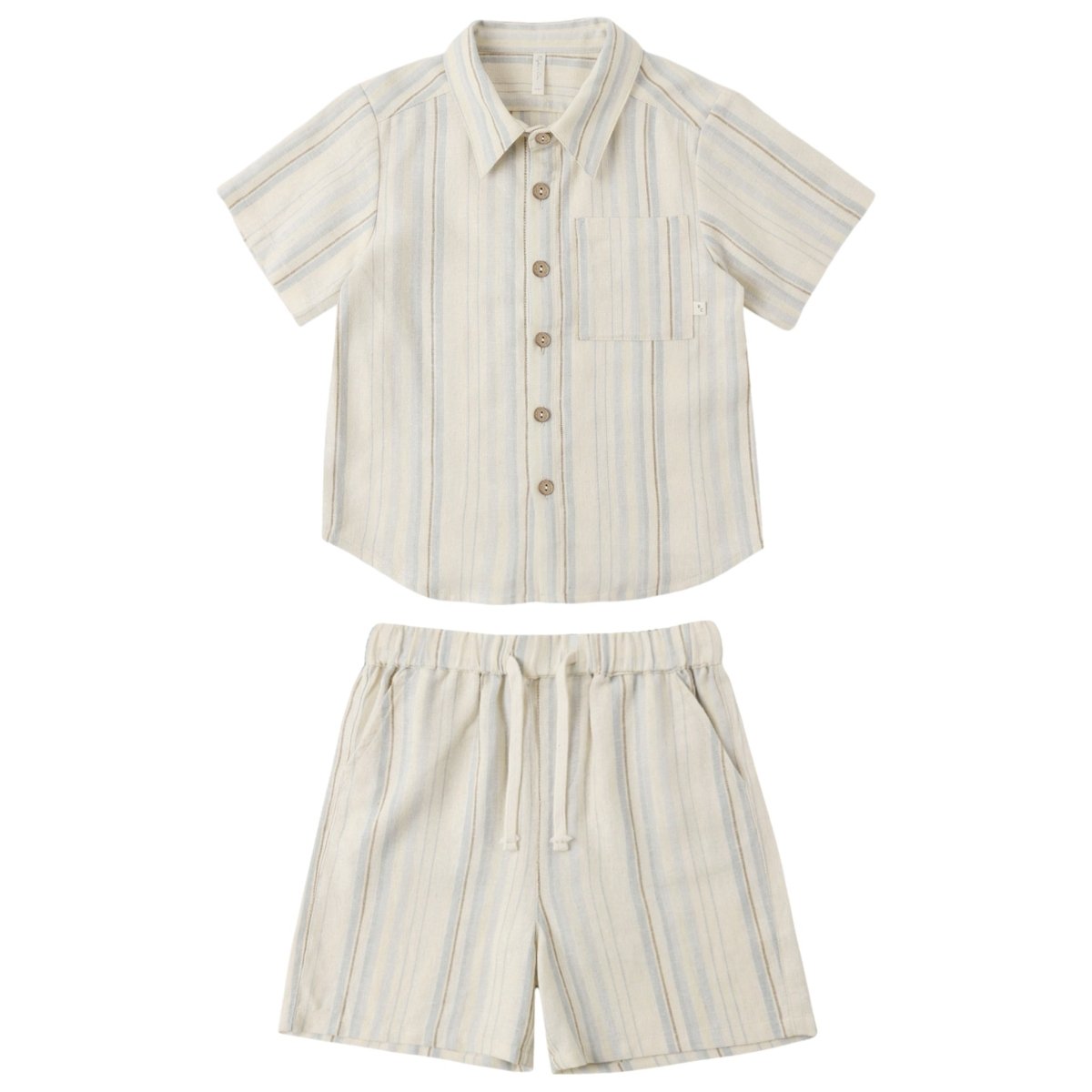 SEA STRIPE BUTTON DOWN TOP AND PERRY SHORTS SET - RYLEE + CRU