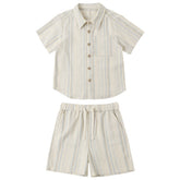 SEA STRIPE BUTTON DOWN TOP AND PERRY SHORTS SET - SET