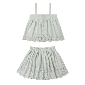 SEAFOAM SWING TOP AND ROSE MINI SKIRT SET - SET