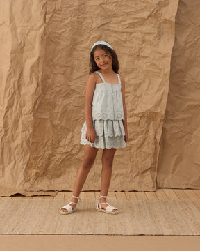 SEAFOAM SWING TOP AND ROSE MINI SKIRT SET - SET