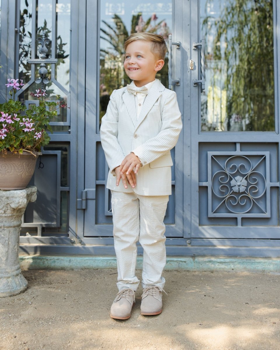 SEERSUCKER STRIPE BOW TIE - NORALEE