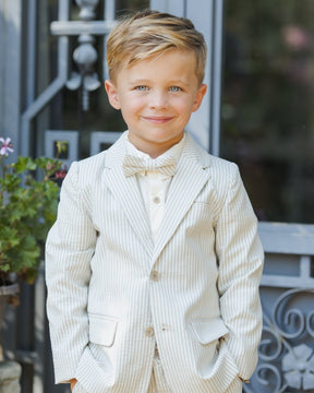 SEERSUCKER STRIPE BOW TIE - NORALEE