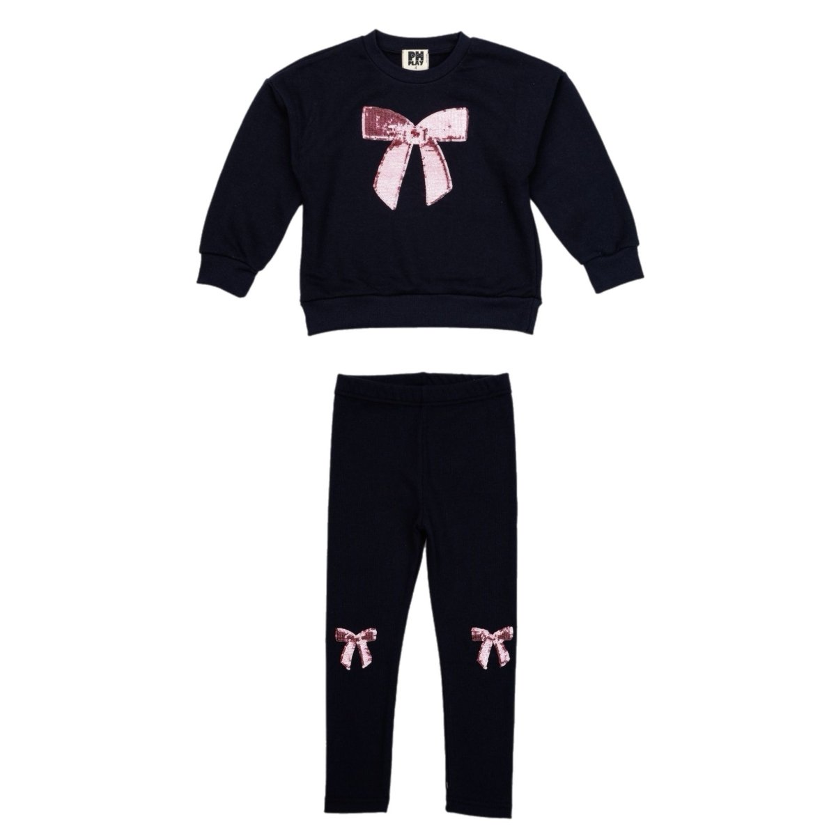 SEQUIN BOW SWEATSHIRT AND LEGGINGS SET - PETITE HAILEY