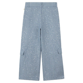 SEQUIN DENIM CARGO PANTS (PREORDER) - BILLIEBLUSH