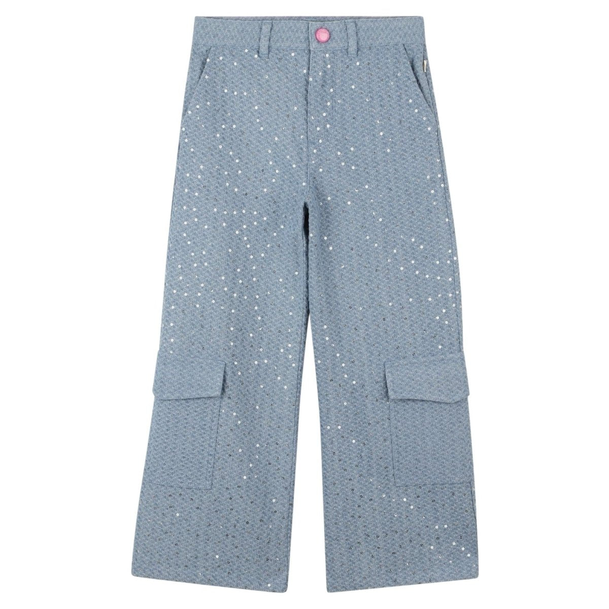SEQUIN DENIM CARGO PANTS (PREORDER) - BILLIEBLUSH