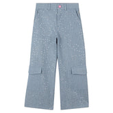 SEQUIN DENIM CARGO PANTS (PREORDER) - BILLIEBLUSH