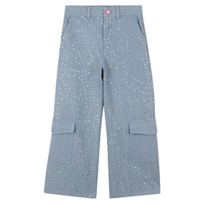 SEQUIN DENIM CARGO PANTS (PREORDER) - BILLIEBLUSH