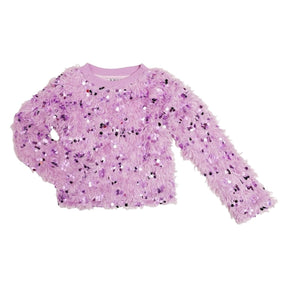 SEQUIN SHAGGY SWEATSHIRT - SWEATERS