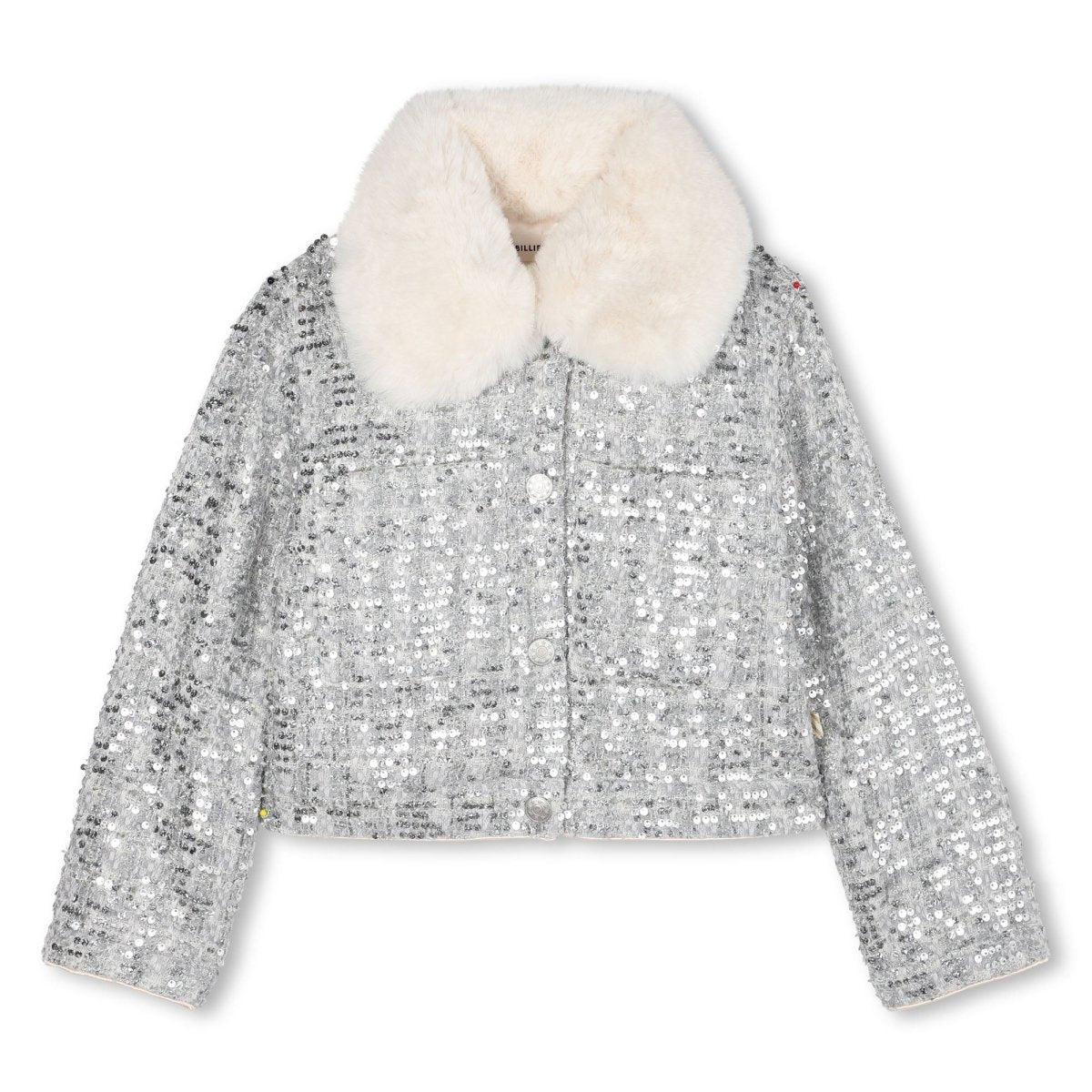 SEQUIN TWEED JACKET W/ FAUX FUR COLLAR (PREORDER) - BILLIEBLUSH