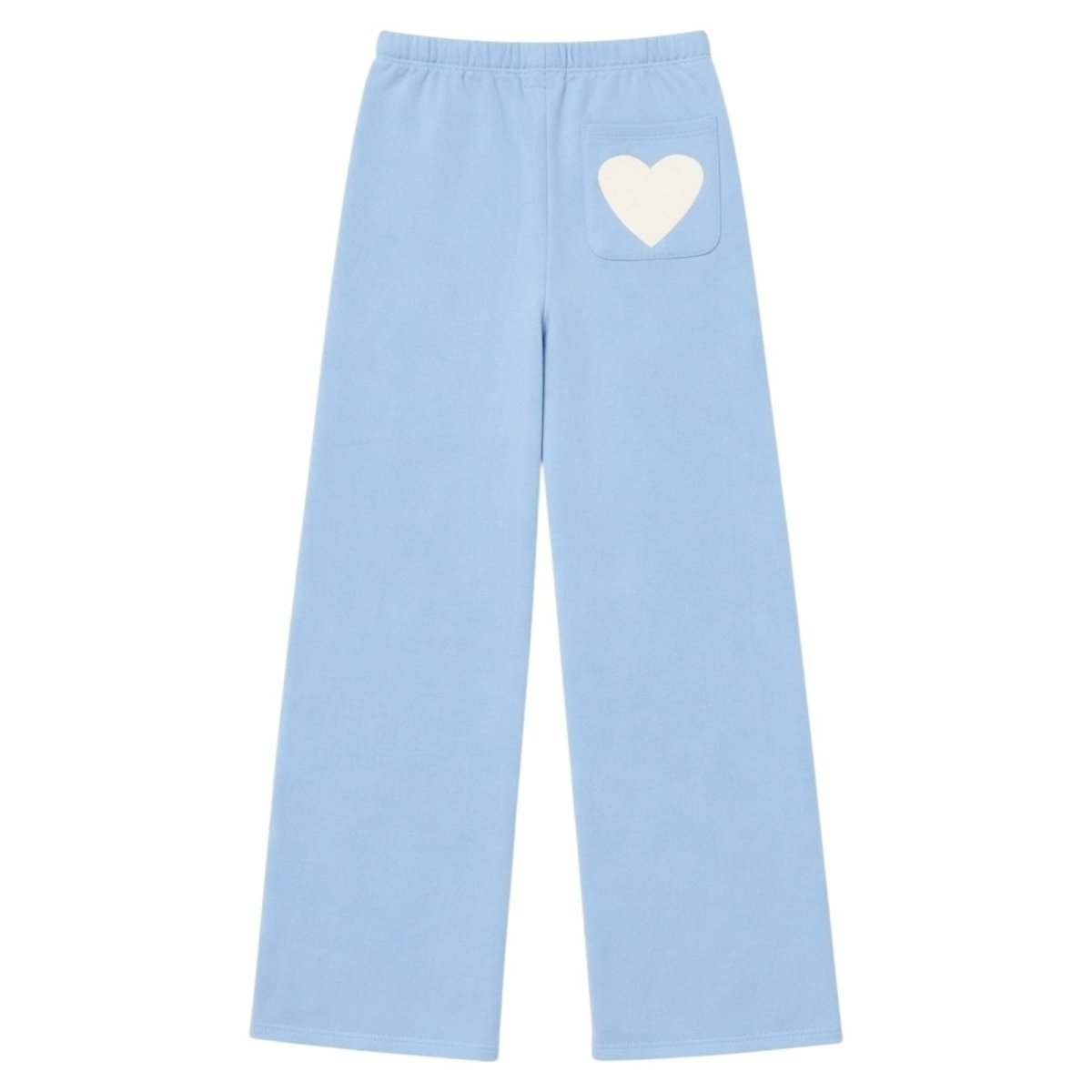 SERENE BLUE SHANE WIDE LEG PANTS W/ HEART ON BACK - KATIE J NYC