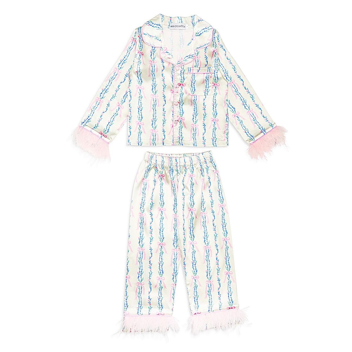 SHABBY CHIC BOWS SILKY SET W/ FEATHERS - MINI DREAMERS