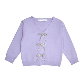 SHAYLEE CRYSTAL BOW CARDIGAN - MINI DREAMERS