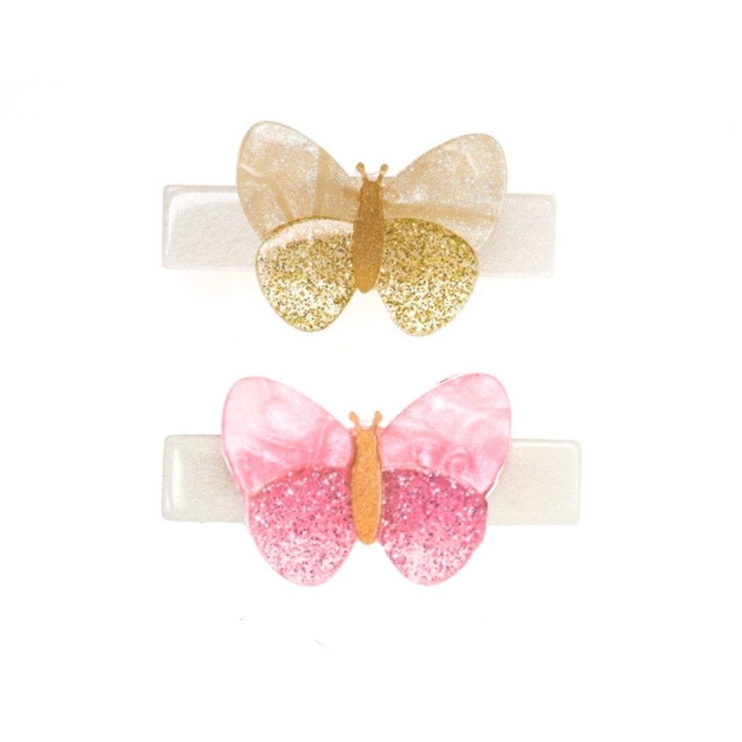 SHIMMER BUTTERFLIES CLIP SET OF 2 (PREORDER) - LILIES & ROSES