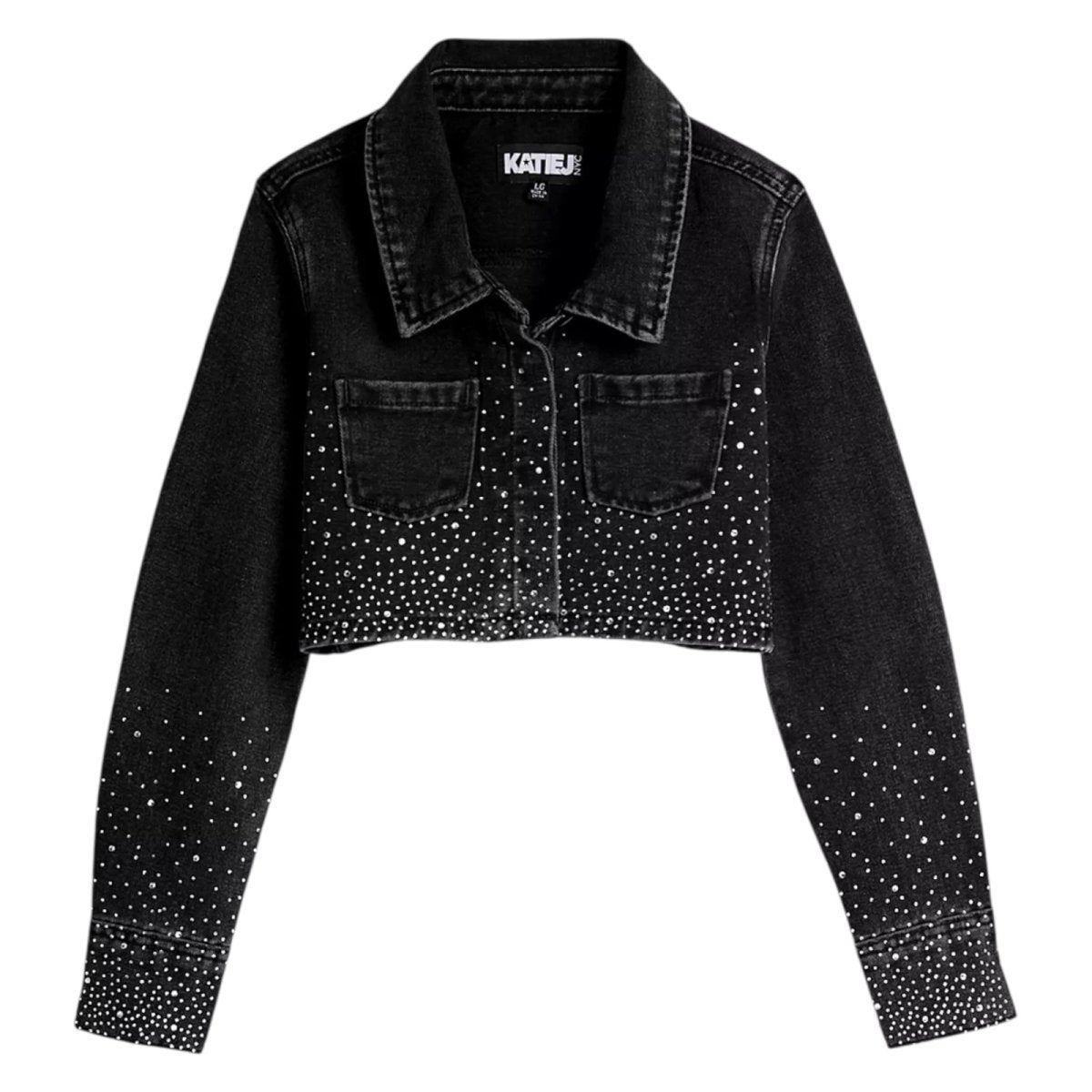 SINGAPORE RHINESTONE DENIM JACKET (PREORDER) - KATIE J NYC