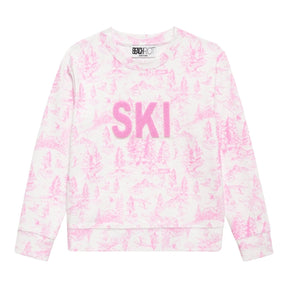 SKI POWDER PINK TOILE SWEATSHIRT - BEACH RIOT KIDS