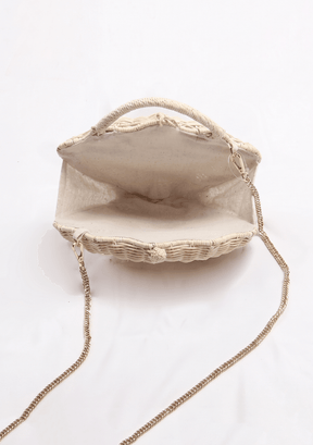 SKY SEASHELL RAFFIA PURSE (PREORDER) - MARLO