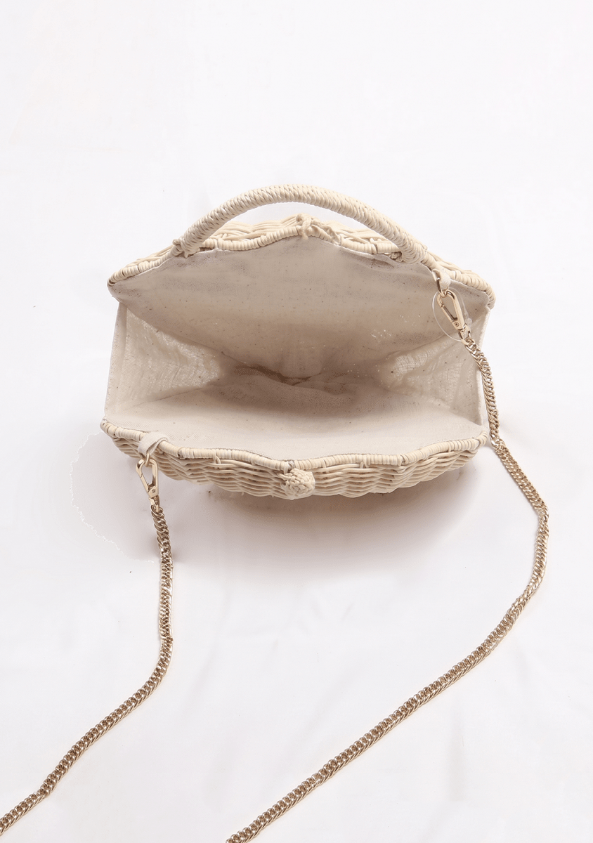 SKY SEASHELL RAFFIA PURSE (PREORDER) - MARLO