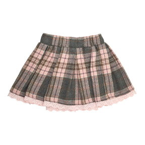 SLOANE PLAID SKIRT W/ LACE TRIM - MINI DREAMERS
