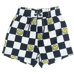 SMILEY CHECKERED SWIM TRUNKS - MISH MISH