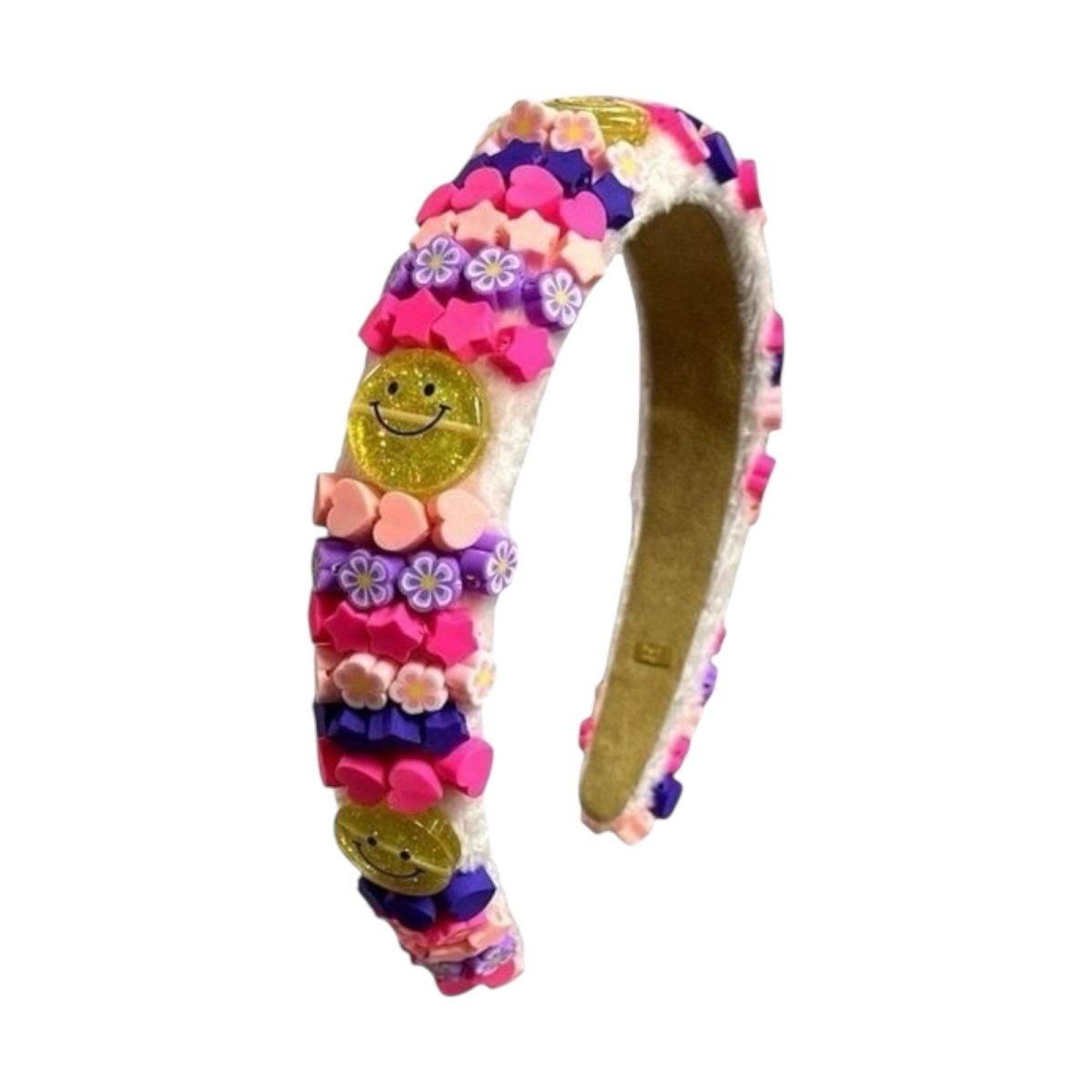 SMILEY FACE BEADED HEADBAND (PREORDER) - BARI LYNN